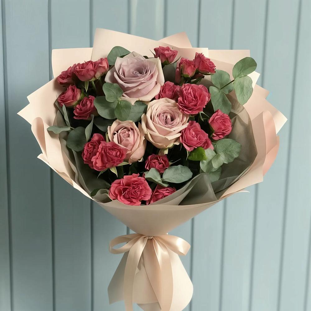 Букет цветов из: Гвоздики и Розы в Тюльган