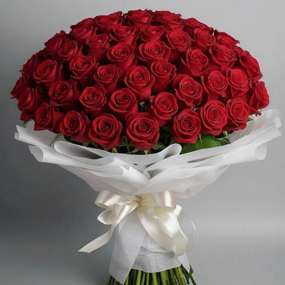 Букет 101 Красная роза Блэк Мэджик в Тюльган