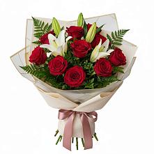 Букет цветов из:  Лилии и Розы в Тюльган