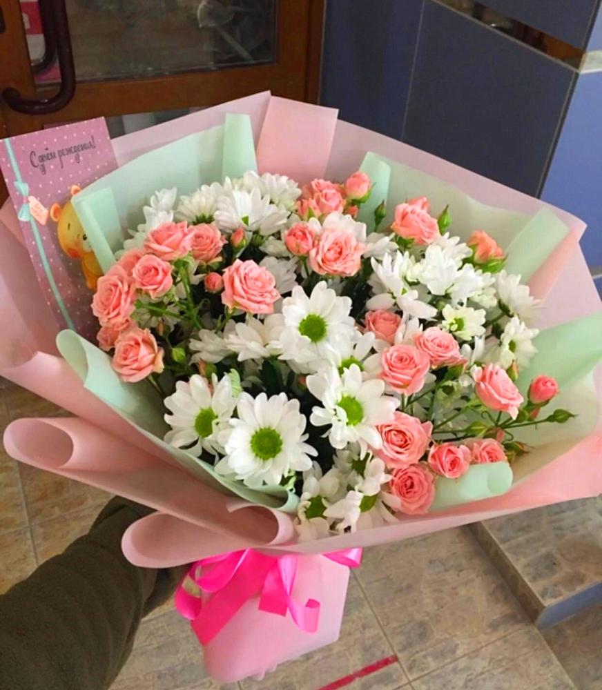 Букет цветов из: Розы и Хризантемы в Тюльган