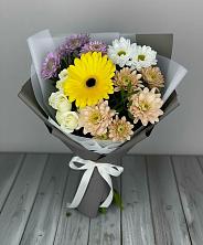 Букет цветов из:  Розы, Герберы и Хризантемы в Тюльган