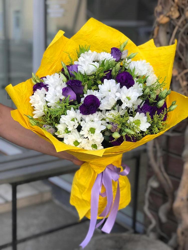 Букет цветов из: Ирисы, Хризантемы и Ромашки в Тюльган