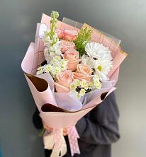 Букет цветов из:  Хризантемы и Розы в Тюльган