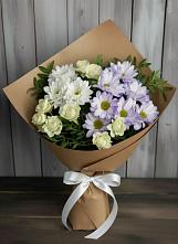 Букет цветов из:  Хризантемы и Розы в Тюльган