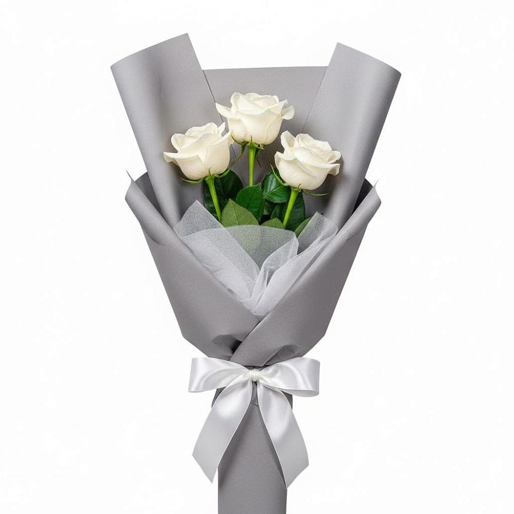 Букет 3 белые розы в Тюльган