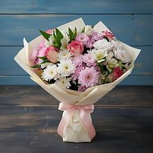 Букет цветов из:  Хризантемы, Альстромерии и Розы в Тюльган