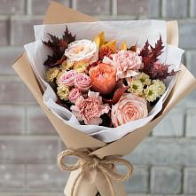 Букет цветов из:  Гвоздики, Хризантемы и Розы в Тюльган