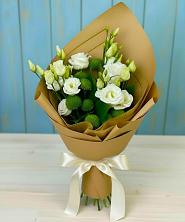 Букет цветов из:  Хризантемы и Лизиантусы в Тюльган