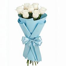 Букет 7 белых роз Проуд в Тюльган