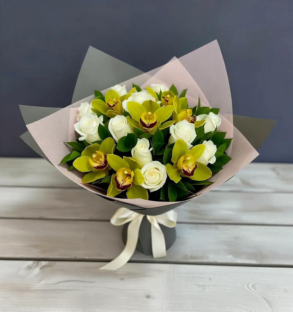 Букет цветов из: Орхидеи и Розы в Тюльган