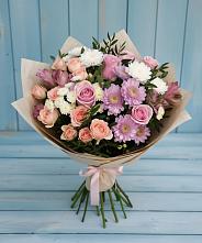 Букет цветов из:  Хризантемы, Розы и Альстромерии в Тюльган
