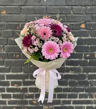 Букет цветов из:  Герберы и Хризантемы #REPLACE_PRED# Тюльган