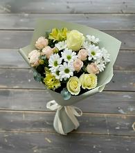 Букет цветов из:  Альстромерии, Розы и Хризантемы в Тюльган