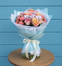 Букет цветов из:  Хризантемы и Розы в Тюльган